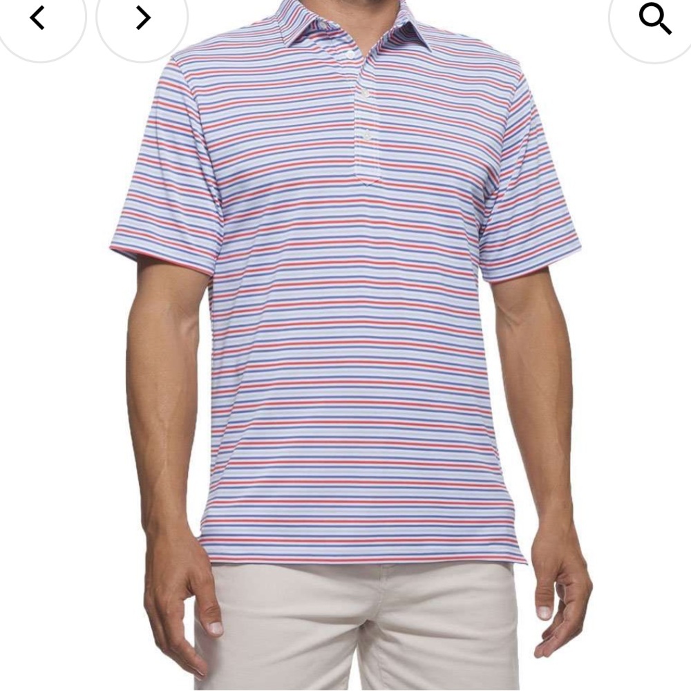 Johnnie-O Holden Striped Prep-Formance Polo in Regatta